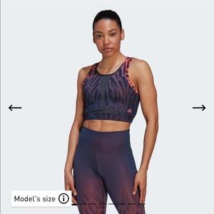 ADIDAS TRAINING LIGHT-SUPPORT LONG LINE TIGER-PRINT BRA - NWT